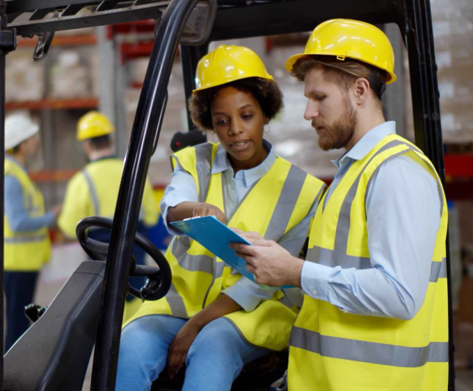 People consulting about PPE